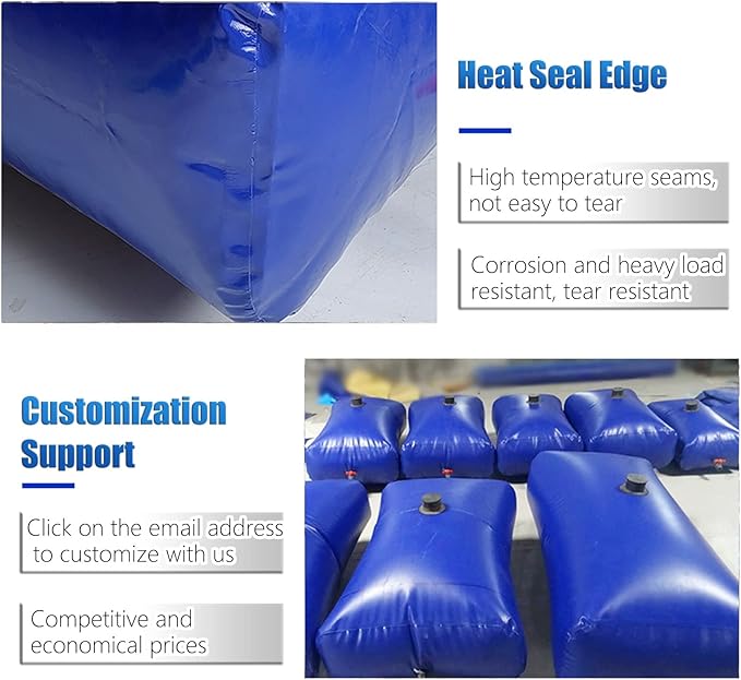 Foldable Portable Soft Water Bag Large Capacity Collapsible Storage Containers for Emergency/Temporary Water Storage Rectangular Cube Tanque De Almacenamiento De Agua/Rainwater Bag for Fire Protect