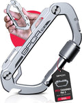 GPCA Carabiner Multitool - Carabiner Heavy Duty Key Clip for Keys Bottle Opener Screwdriver Box Cutter Ruler Keychain Clip Keychain Organizer EDC Gear for Camping &amp Hiking - Gifts for Men