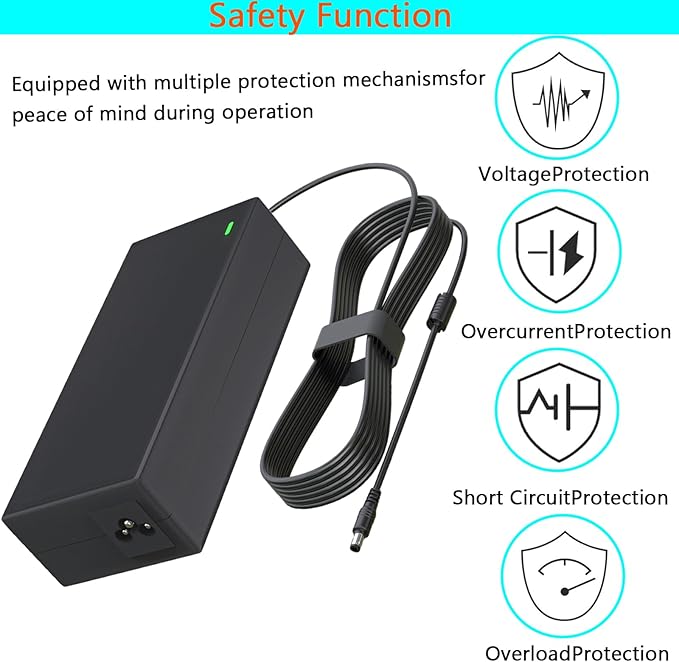 24V 90W AC Adapter Charger for Jackery Portable Power Station Explorer 160 240 300 500 550 and E300 E500 E550 Solar Generator 167Wh 240Wh 293Wh 518Wh Lithium Battery Charging Cord