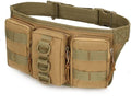 Tactical Pouch Waist Pack Waterproof Cloth Men's Waist Bag Hiking Camping Fishing Outdoor Sports Bag Mountaineering(Brown)