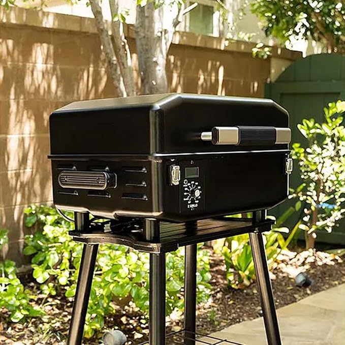 Z GRILLS ZPG-200APro Portable Tabletop Wood Pellet Grill and Smoker Digital Control 8 in 1 BBQ Grill for Outdoor Kitchen Backyard 202 Sq Inches of Cooking (Black)