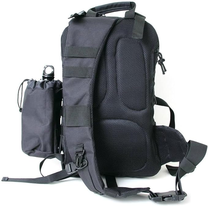 Yukon Outfitters Overwatch Sling Pack - EDC Hiking Outdoor Urban Ergonomic Spacious 20 Liter Tactical One-Shoulder Backpack | Bottle Cinch Pouch Included Black