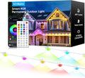 50FT Permanent Outdoor RGB LightsIP67 Waterproof Smart LED Eaves Lights with App/Remote Controlfor Christmas and All Holiday DecorDaily and Accent LightingHouse Roof and Garden Lighting