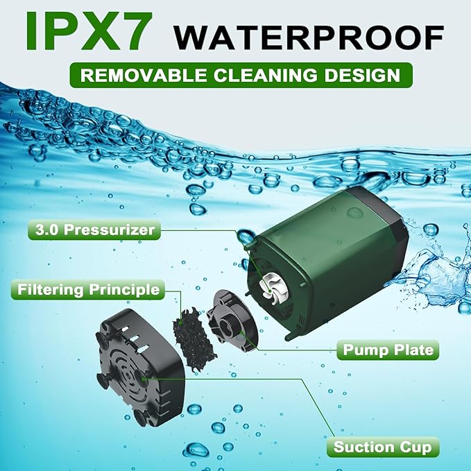 JITUIHOM Portable Camping Shower with 7800mAh Battery - 190 Minutes Runtime Smart LED Display &amp 4 Spray Modes for Outdoor Activities Hiking Traveling and Pet Bathing(6000mAH-Dark Green)