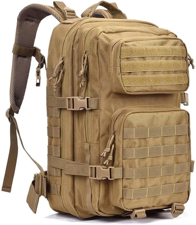 Military Tactical Backpack Large Army 3 Day Assault Pack Molle Bag Backpacks (ACU Camo) (Tan)