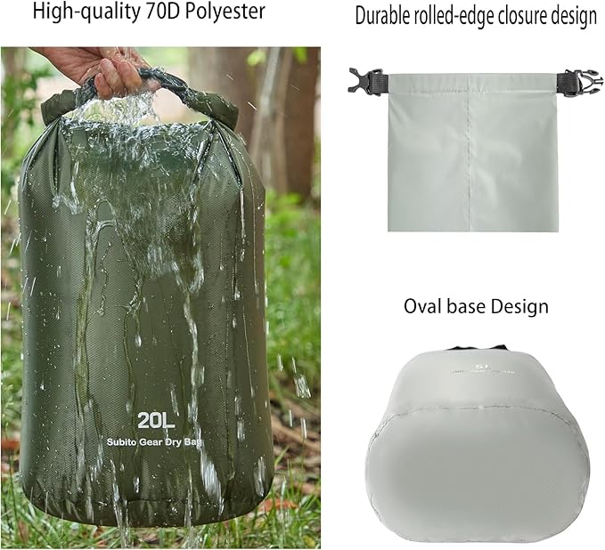 Ultralight Dry Sack Set Lightweight Roll Bag Compression Bag Set for Travelling Outdoor and Camping (3L+5L+12L+20L+35L)