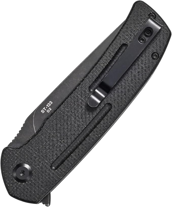 Sitivien ST133 Folding KnifeD2 BladeMicarta Handle EDC Tool Knife for Outdoor Camping Hiking(Black)