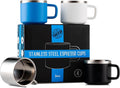 Real Deal Steel Little Sipper 3 oz Insulated Espresso Cups - Premium Double Wall Set of 4 Demitasse
