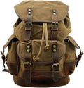 Tactical Backpack Military Molle Hiking 20-35L Water-repellent wax canvas bag travel in khaki
