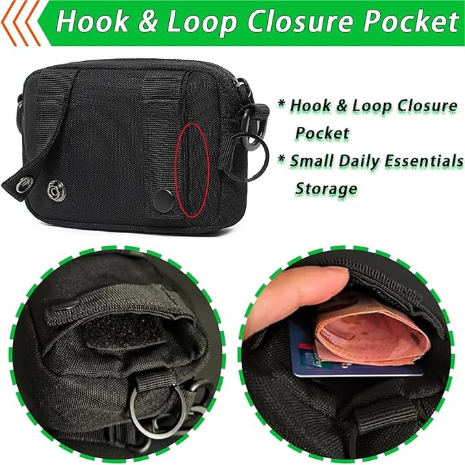 Tactical Crossbody Everyday Carry Pouch Compact Molle Waist Pack &amp Shoulder Bag 600D Nylon Organizer for Daily Essentials