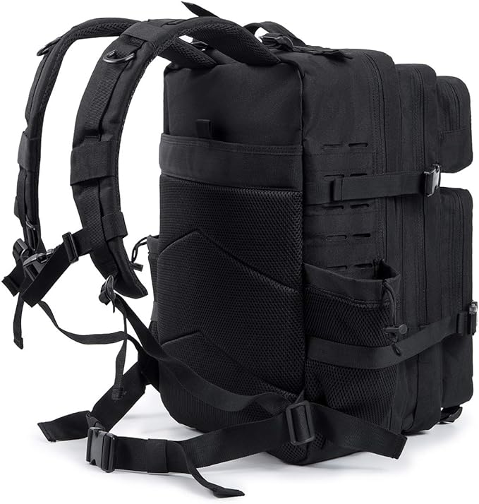 QT&ampQY 25L/45L Military Tactical Backpack For Men Molle Daypack 3 Day Bug Out Bag Hiking Rucksack With Bottle Holder