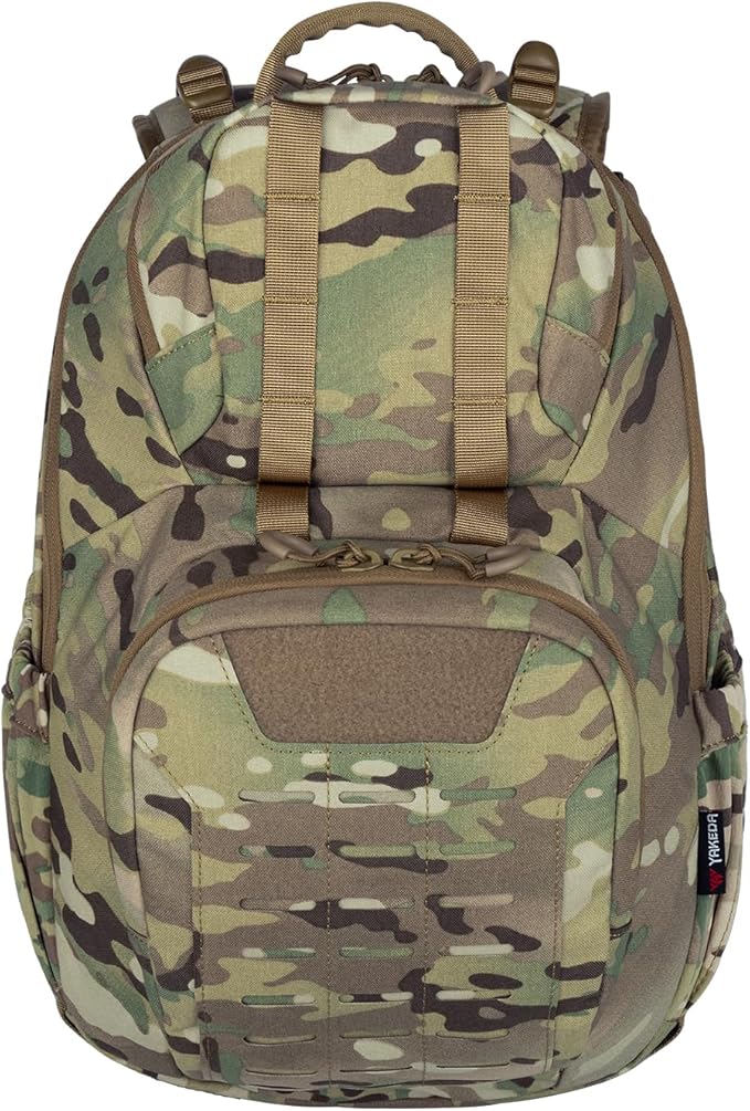 BOMTURN Military Tactical Backpack Small Army Molle Bag 2 Day Assault Pack 25L with Bottle Holders