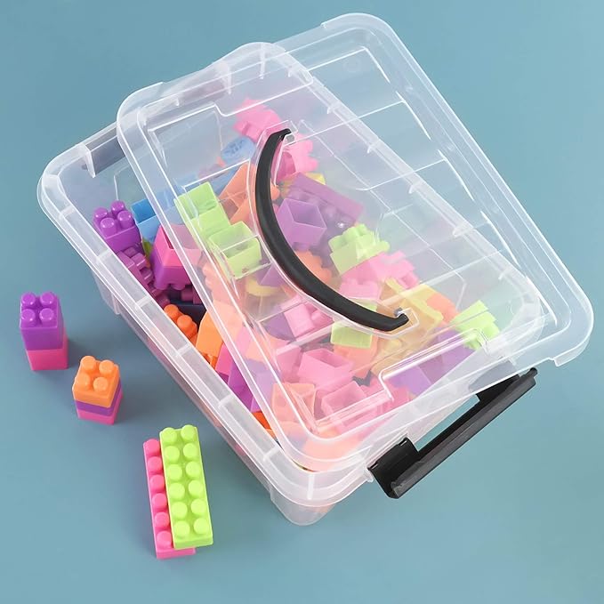 6-pack Clear Storage Boxes Latching Storage Bins with Lids 11.02'' x 7.71'' x 5.7''