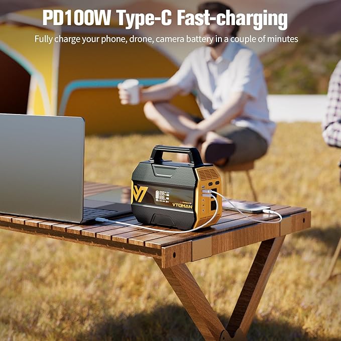 VTOMAN FlashSpeed 300 Portable Power Station 300W 230Wh LiFePO4 Battery with 3000 Life Cycles 100W PD USB-C Fast Charge 6 Outputs for Outdoor Camping Home Backup RV Off-Grid