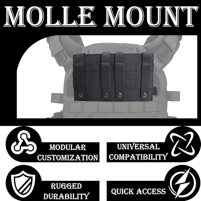 Molle Placard Hoop and Loop Plate Carrier Placard Dual-Purpose Front Flap Tactical Drop Extension Panel Double-Sided Cutting Adapter Side Compatible with Chest Rig and Vest