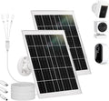2 Pack 8w Solar Panel for Wyze &amp Arlo Essential Camera Compatible with Most Low-Power Wireless Cameras Solar Charger with 10ft Cable + Adjustable Mount IP65 Waterproof