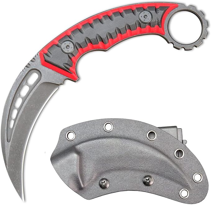 C1112 Fixed knifeFixed Blade KnifeD2 Steel Blade +G10 Handle Outdoor Camping KnivesEDC Tool Knifes with Kydex Sheaths(Red)