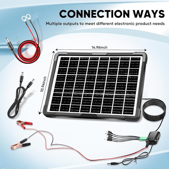 20W Solar Powered Battery Charger &amp Maintainer Built-in Smart MPPT Charge Controller Waterproof 12V Solar Panel Trickle Charging Kits for Car Boat Trailer RV Marine