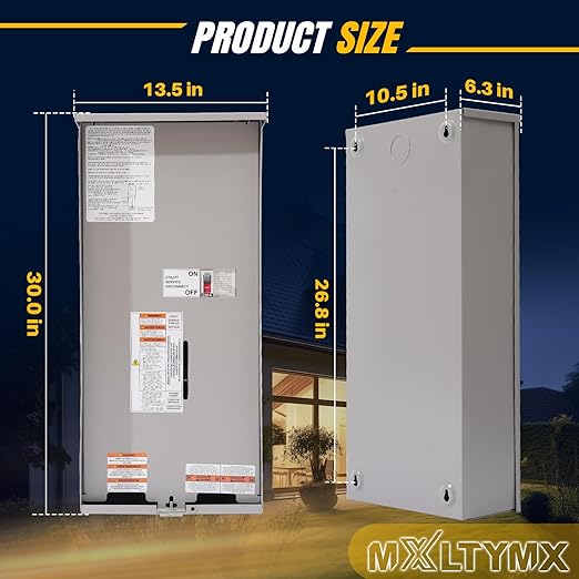 200 Amp Automatic Transfer Switch w/Power Management Replacement for Generac RXSW200A3 NEMA 3R Aluminum Enclosure for Indoor and Outdoor Use Compatible with Evolution or Nexus Generator Controllers