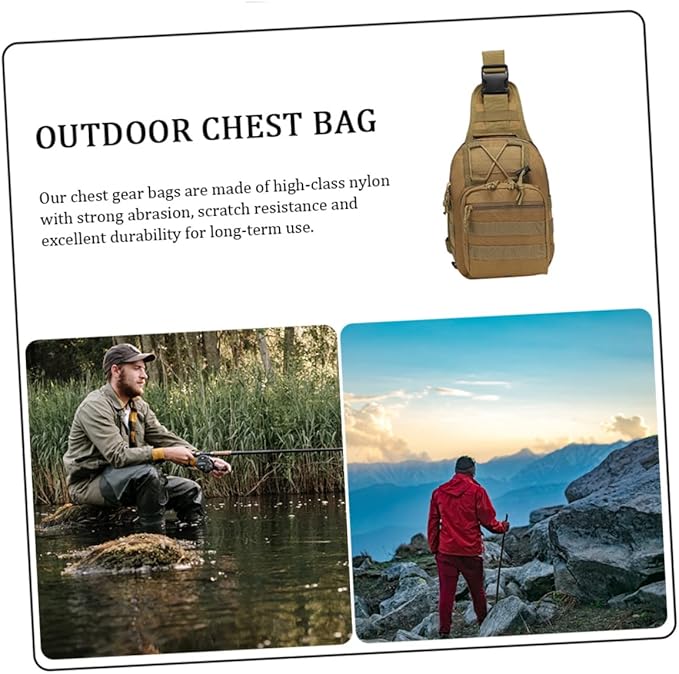 GALPADA Nylon Chest Bag for Outdoor Activities Adjustable Travel Storage Pouch for Hiking Climbing Camping and Fishing and Breathable Design with Quick-release Buckles