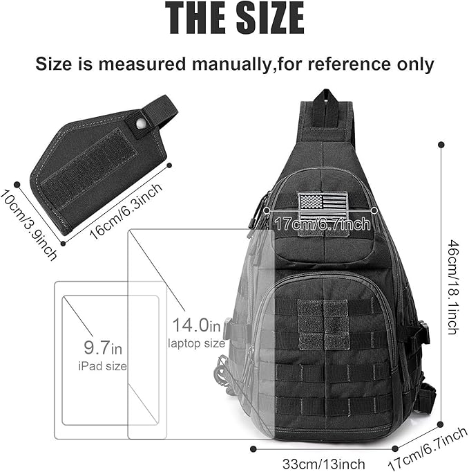 G4Free Outdoor Tactical Bag Backpack Military Sport Bag Pack Sling Shoulder Backpack and Tactical EDC Sling Backpack Military Rover Shoulder Sling Bag Pack Molle Assault Range Bag