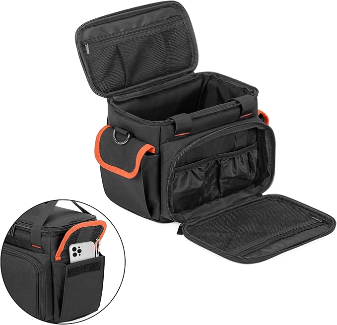 Trunab Carrying Case Compatible with Jackery Portable Power Station Explorer 160/240/300 Storage Bag with Waterproof Bottom and Front Pockets for Charging Cable and Accessories