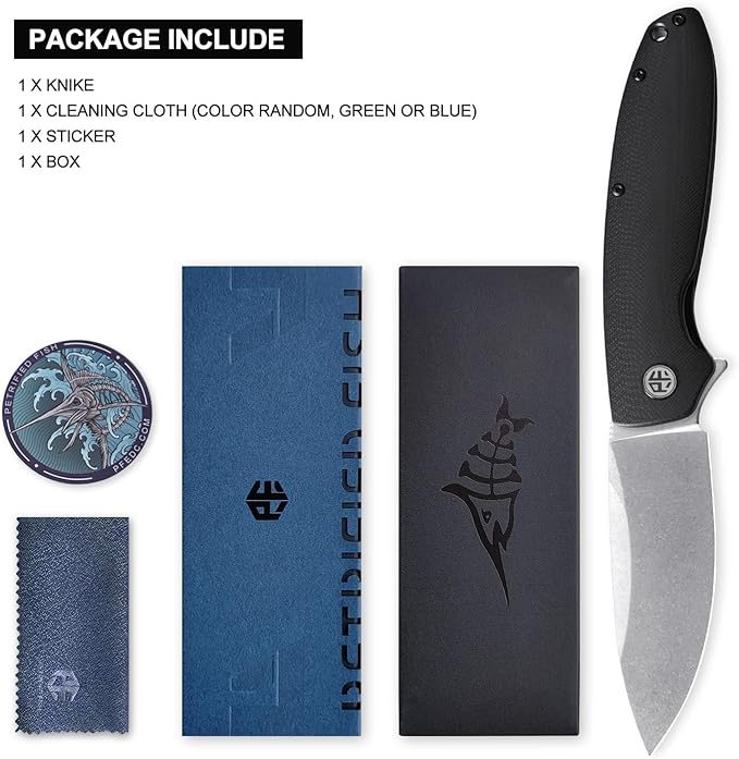 Petrified fish PFB01 Terra3.54 D2 Steel Blade G10 Handle Flipper Liner lock Folding knife (Black G10 Stonewashed)