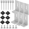 6 Pack Solar Mount L-Bracket with Hardware Aluminum Alloy Photovoltaic Solar Panel Mounting L Brackets for RV Boat Off Grid Roof Motor Home Roof