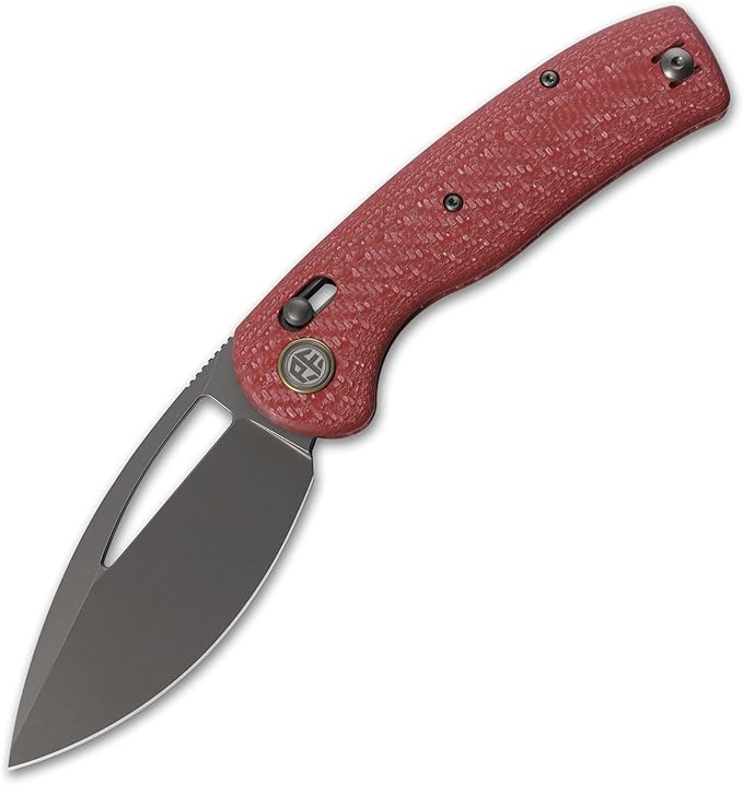 Petrified fish PFP13 Viper Folding Knife3.5 K110 Steel Stonewashed Blade Carbon Fiber Handle Pocket Knife for Camping EDC Outdoor (Red Stonewashed)