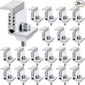 Zhengmy 20 Pack Solar Panel End Clamp Mounting Z Bracket Mid Clamps Aluminum Rail End Clamps Clips Adjustable Panels Grounding Gutter Kit for Pv Mounting System Install Hardware Fasteners Accessory