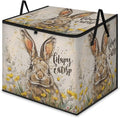 XL Large Clothes Storage with Lid Handle Rabbit Large Thick Clothes Blanket Storage Containers for Organizing Bedroom Closet Comforter Easter Bunny Farm Cartoon Animals