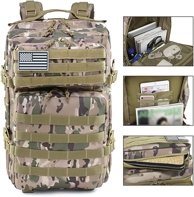 45L Military Backpack Tactica Rucksack Outdoor Assault Pack Hiking Travel Rucksacks