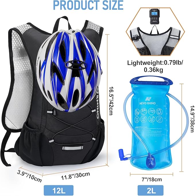 Lightweight Hydration Backpack Running Backpack with 2L Water Bladder Hydro Water Daypack for Cycling Hiking Rave for Men Women