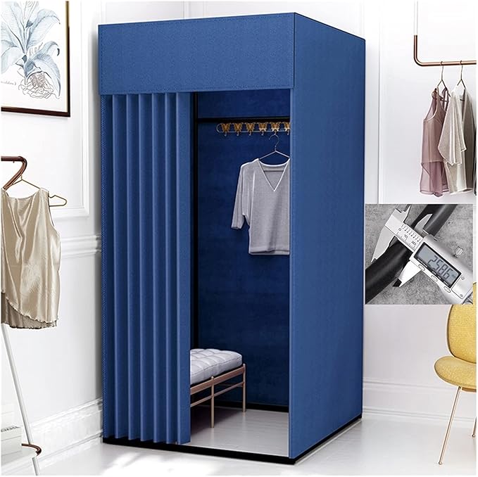 Motive Fitting Room Portable Camping Shower Locker Room Adding Thick Padded Pipe Load 120kg Used in Clothing Stores Office Outdoor Camping Shower Bathroom Locker Room (I 80x80x200cm)