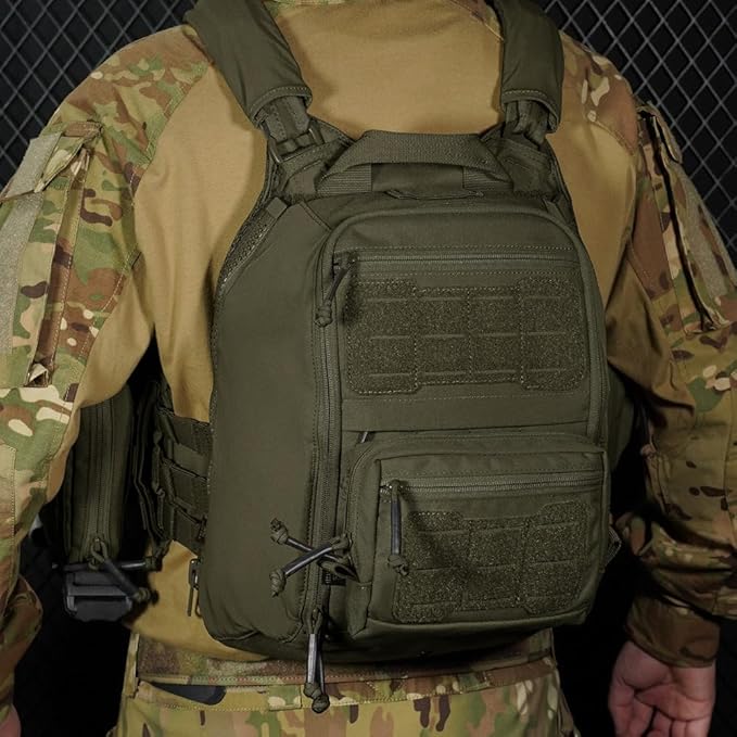 KRYDEX Tactical Zip-on Back Panel for Scarab Vest MOLLE Helmet Backpack with Hydration Bladder Holder (RG)