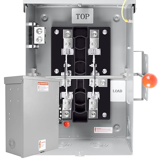 200 Amp Manual Transfer Switch 120/240V 48000W Transfer Switches for Outdoor and Indoor Use Heavy Duty Construction Enlarged NEMA 3R Enclosure Reliable and Stable Multiple Safety Protections