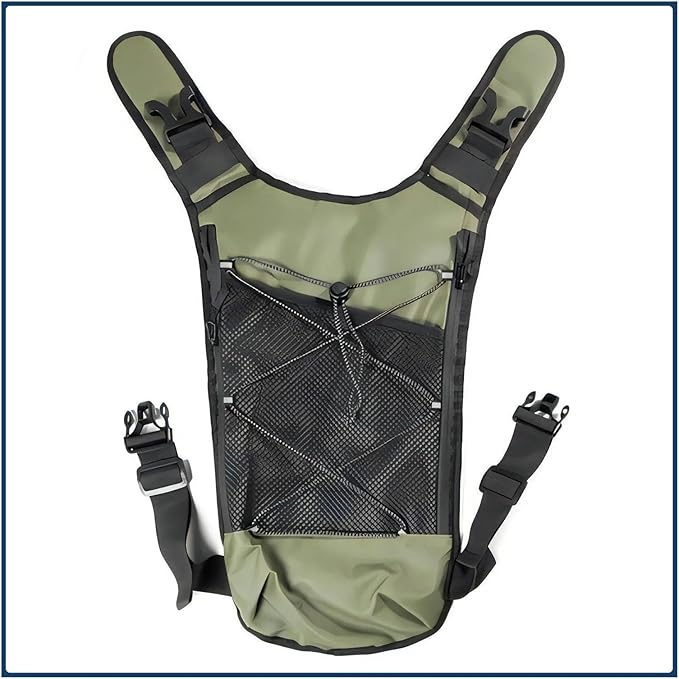 Genérico Men's Tactical Chest Bag Hydration Vest Backpack with Multi-pocket Compatible for Cycling Hiking Camping Travel(Green)