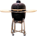 21 Kamado Grill COALS by Comfortbilt Ceramic Charcoal Grill Smoker with Cart Side Shelves and 412 Cooking Square Inches