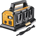 2-in-1 Portable Inverter Charger 1200W Pure Sine Wave Inverter &amp 6A Rapid Charger for DeWalt 20V Battery 6-Port DC to AC 120V Converter 3 USB-A + 3 USB-C 300lm LED Light for RV Camp Off-Grid