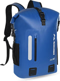 MARCHWAY Roll Top Waterproof Backpack Floating Dry Bag 20L/30L/45L with Ergonomic Rectangular Base Cushioned Back Hip Strap for Hiking Camping Kayaking Travel (Blue 20L)