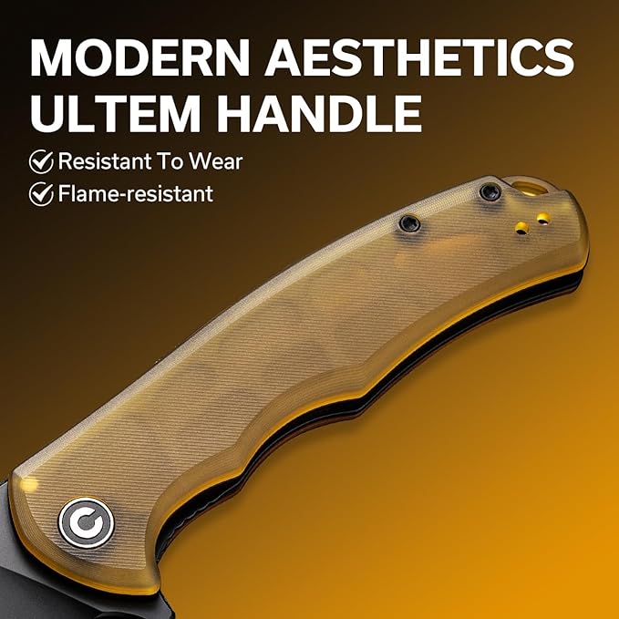 CIVIVI Praxis Pocket Folding Knife - Modern Aesthetics Ultem Handle 3.75 Sharp Blade Deep Carry Clip for EDC C803M