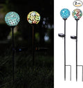 VCUTEKA Solar Garden Lights Mosaic Solar Light Outdoor Waterproof LED Pathway Stake Light for Landscape Patio Yard Deck Walkway Decoration 2 Pack