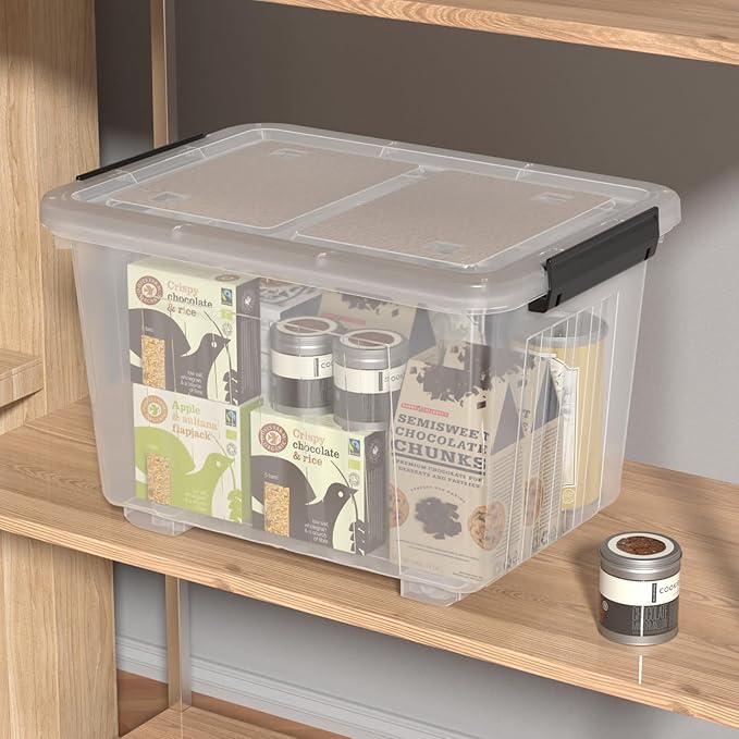 Readsky 30 Quart Clear Plastic Storage Bin with Lid and Wheels Clear Totes Storage 4 Packs