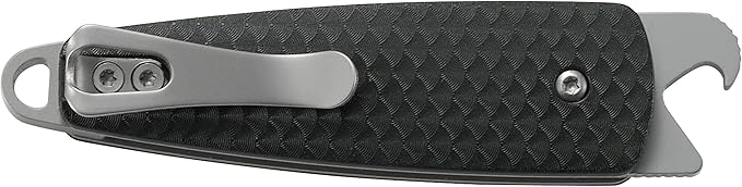 CRKT Dually Folding Carry Knife: Plain Edge Folder with Slip Joint - Everyday Carry Folded Knife Black Glass Reinforced Nylon Handle with Lanyard Hole Bottle Opener 7086