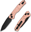 CMB Explorer V2 Copper Foil Handle 14C28N Tanto Blade Crossbar Lock Pocket Folding Knife Camping Hiking Outdoors EDC with Pocket Clip for Men Women CMB-22B