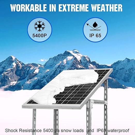 ECO-WORTHY Solar Panel 25W 18V Monocrystalline Waterproof Panel for Charging 12V Battery of RV Boat Trailer ATV Car or Powering Light Charing 12V Battery Pack and Other Off-Grid Applications