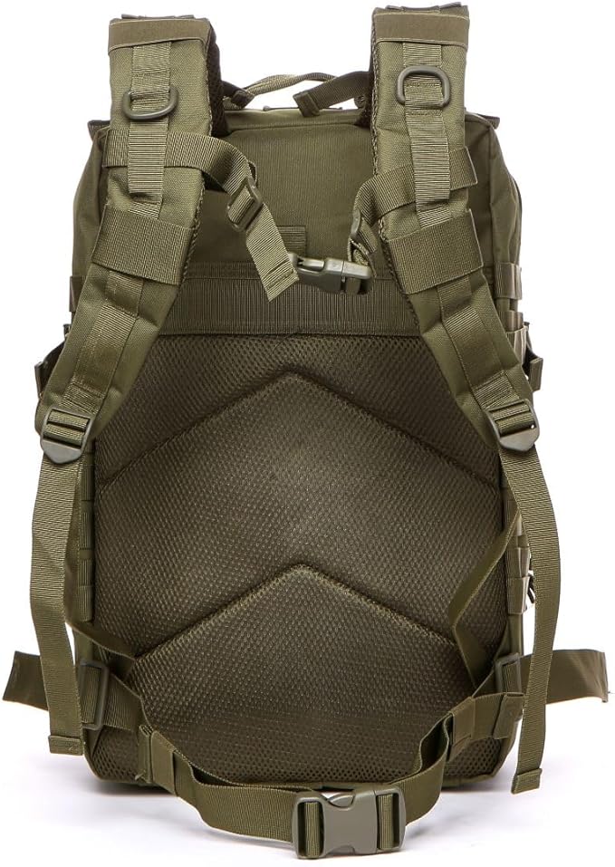 45L Sturdy Nylon Waterproof Fishing Hunting Backpack Outdoor Military Rucksacks Tactical Sports Camping Hiking (Green)