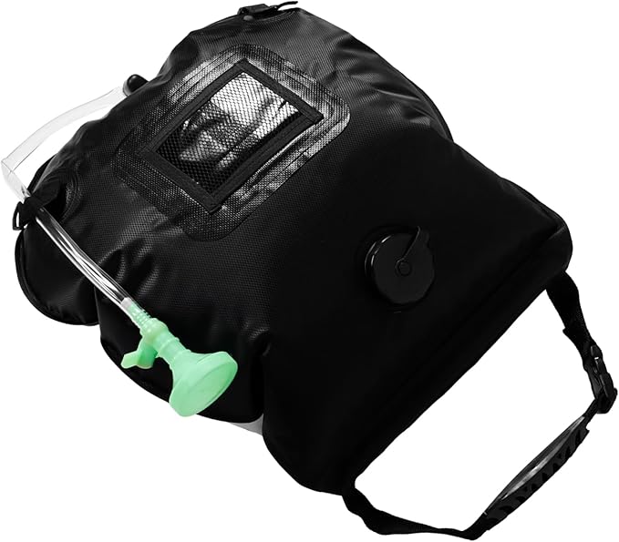 LIOOBO Portable Solar Shower Bag 20l Camping Shower Removable Hose On/Off for Outdoor Activities Beach Hiking