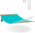 Lazy Daze Hammocks 11 FT Double Outside Hammock Quick Dry Olefin Fabric Hammock with Spreader Bar &amp Side Pocket for Outdoor Poolside Backyard 450 lbs Capacity Turquoise