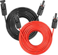 Solar Panel Extension Cable - 10AWG 150FT Solar Wire Cord 10 Gauge PV Wire with Female &amp Male Waterproof Connector for RV Photovoltaic Systems Home Boat Solar Panels Car(150ft Red + 150ft Bla